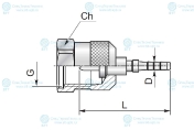 Фитинг к точке контроля M16x1.5 Ду=3мм (0°) Ch=19мм